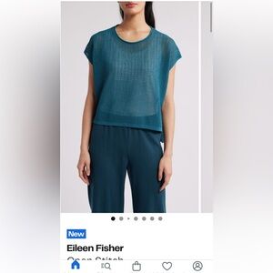 Eileen fisher open stitch organic cotton sweater